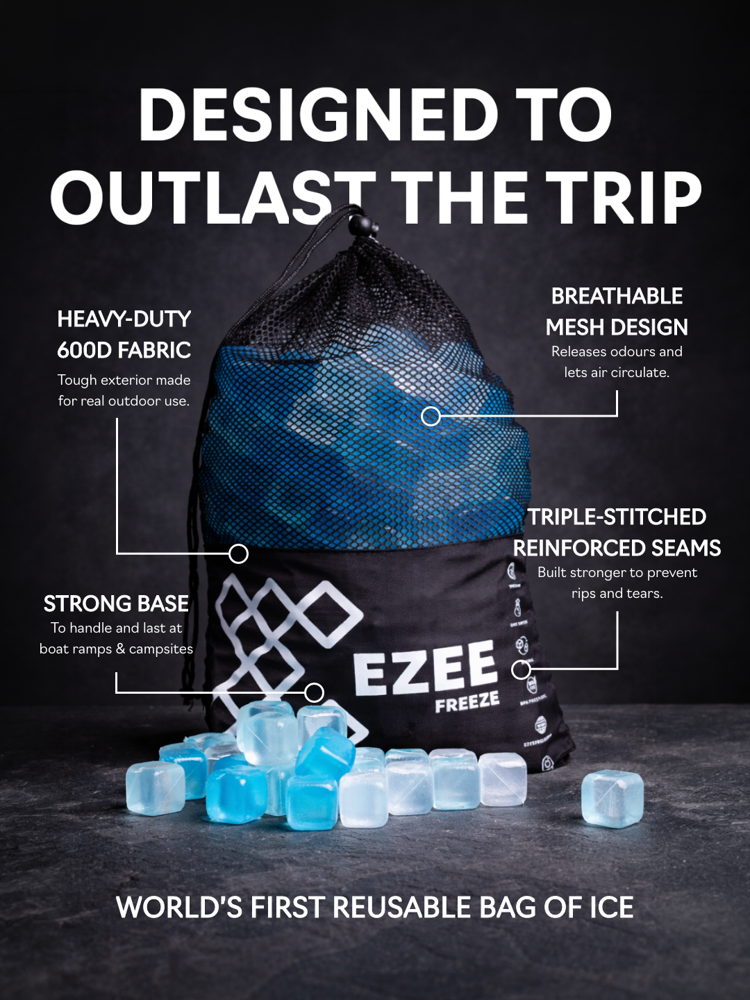 Mega Freeze Clear Ice - 5.0KG Black Bag